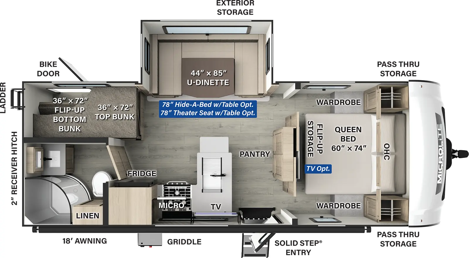 Flagstaff Micro Lite 25DBH Floorplan